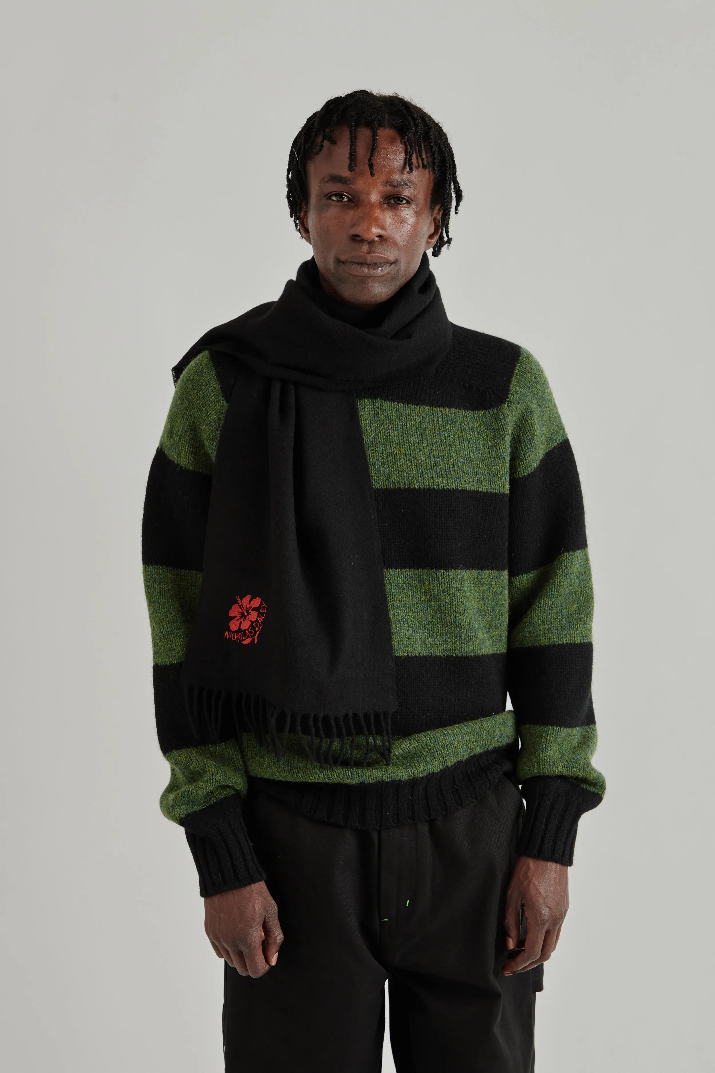 Hibiscus Scarf - Black sold by Wallace Mercantile