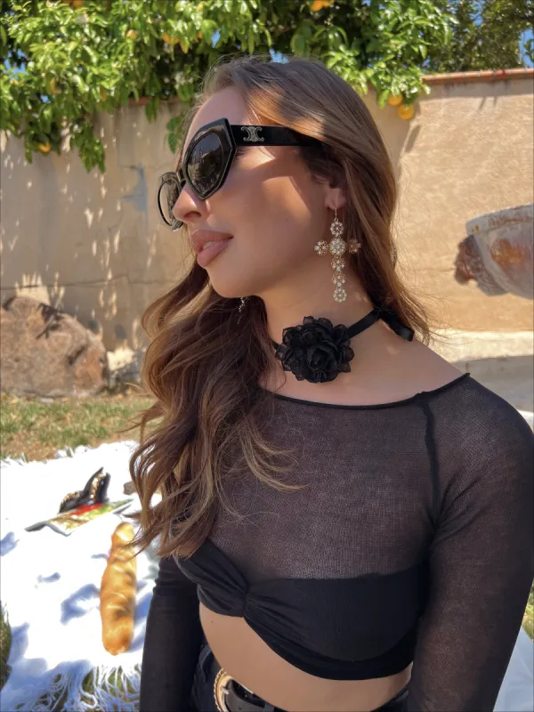 Flower Power Mesh Choker sold by Velvet House