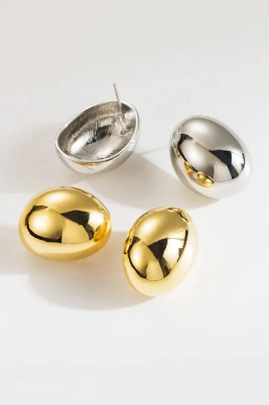 No Ordinary Stud Oval Chunky Earrings sold by Velvet House