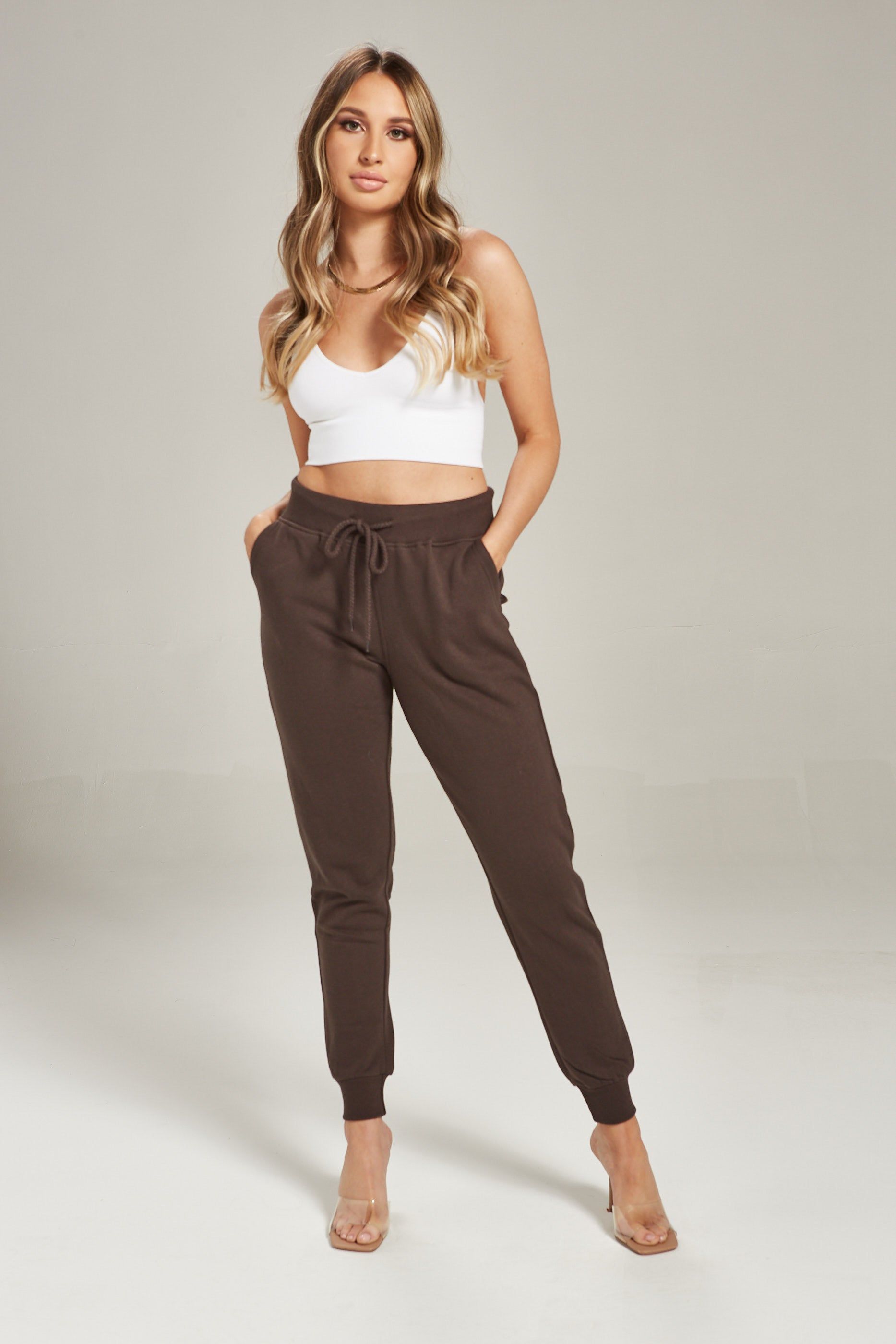 Still Chillin Joggers -Chocolate sold by Velvet House