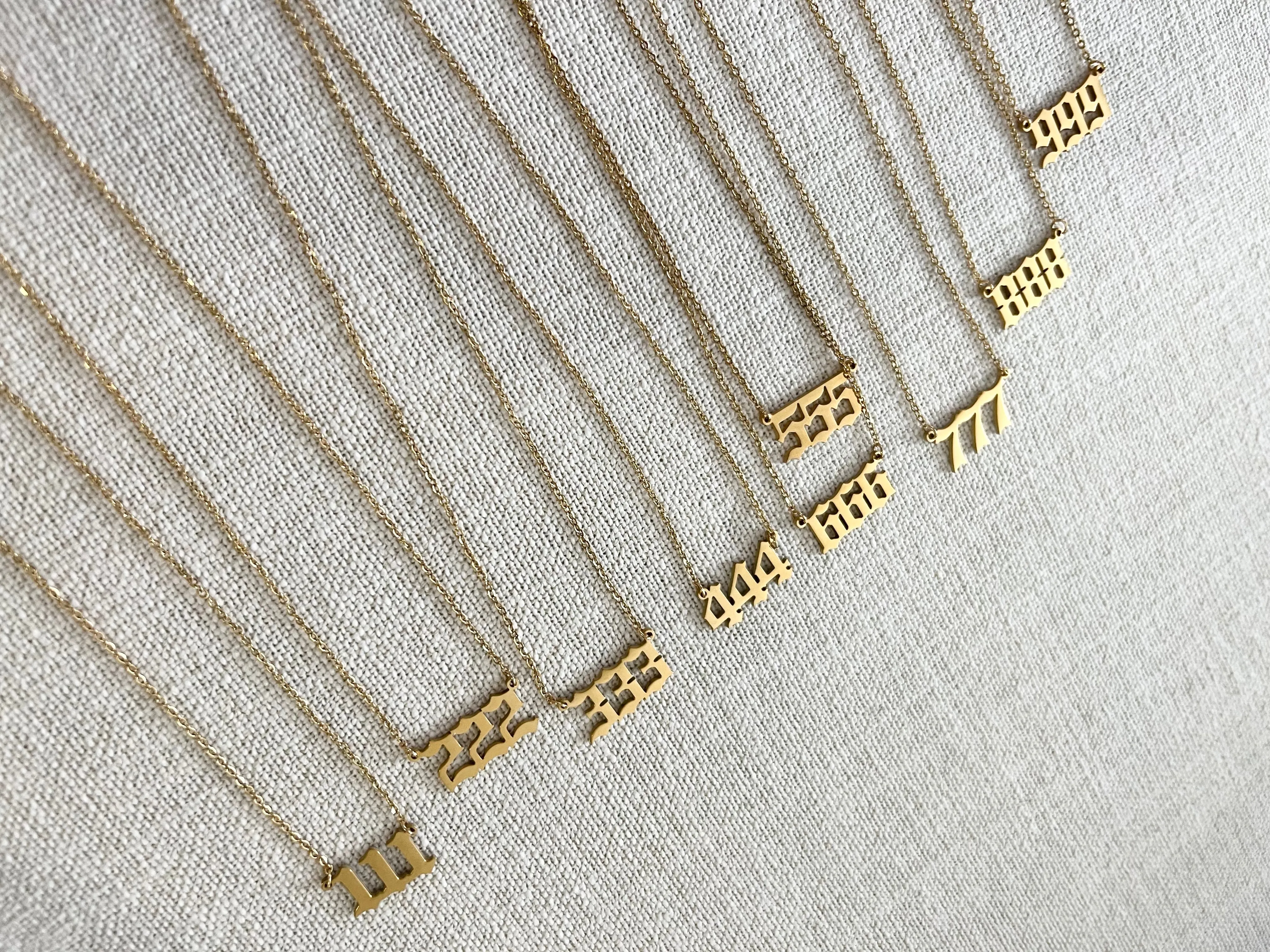 Block Angel Number Necklace sold by Velvet House product image thumbnail 2