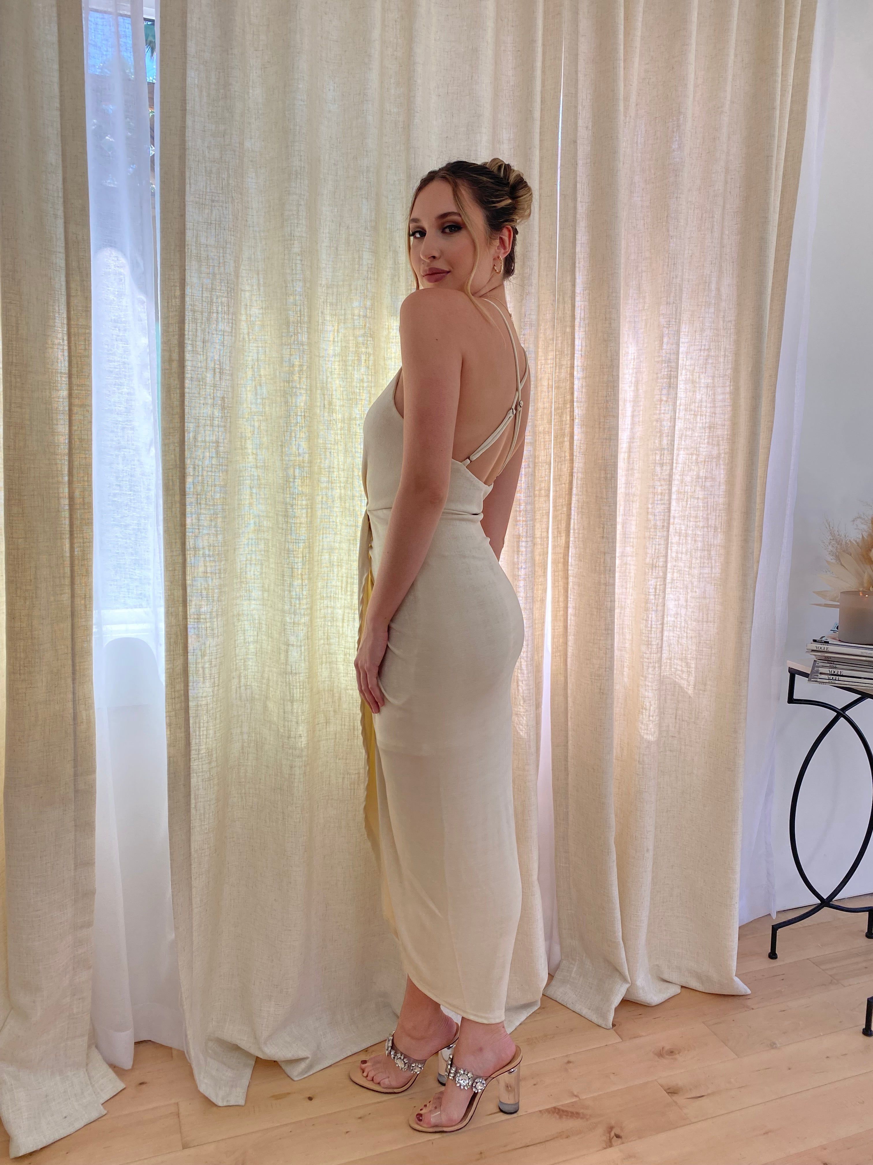 Time To Celebrate Champagne Midi Dress sold by Velvet House product image thumbnail 2