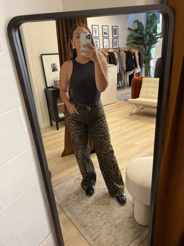 LEOPARD PRINT PANTS WITH FRONT AND BACK OMBRE sold by Velvet House