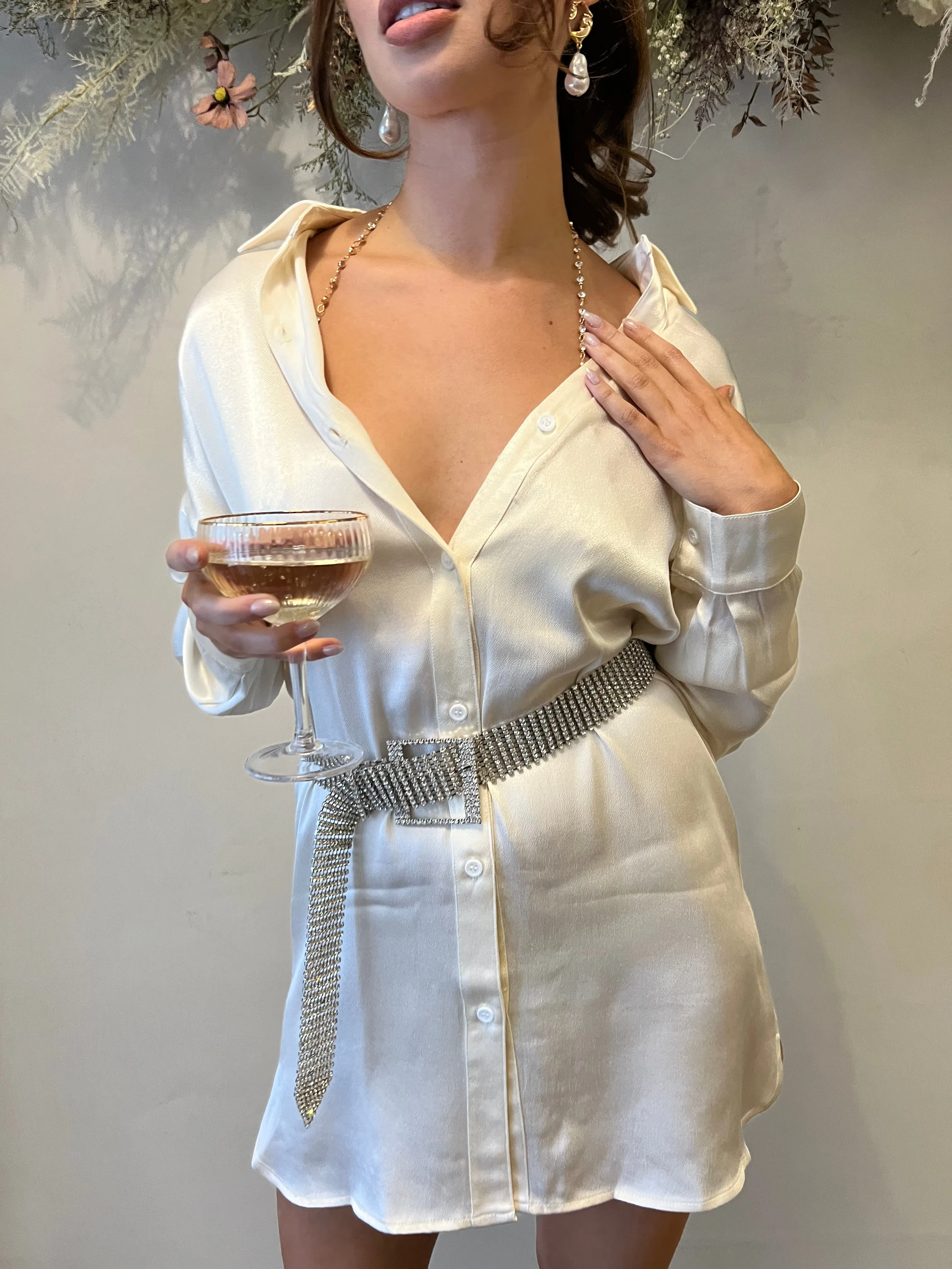 Business Babe Satin Shirt sold by Velvet House product image thumbnail 2