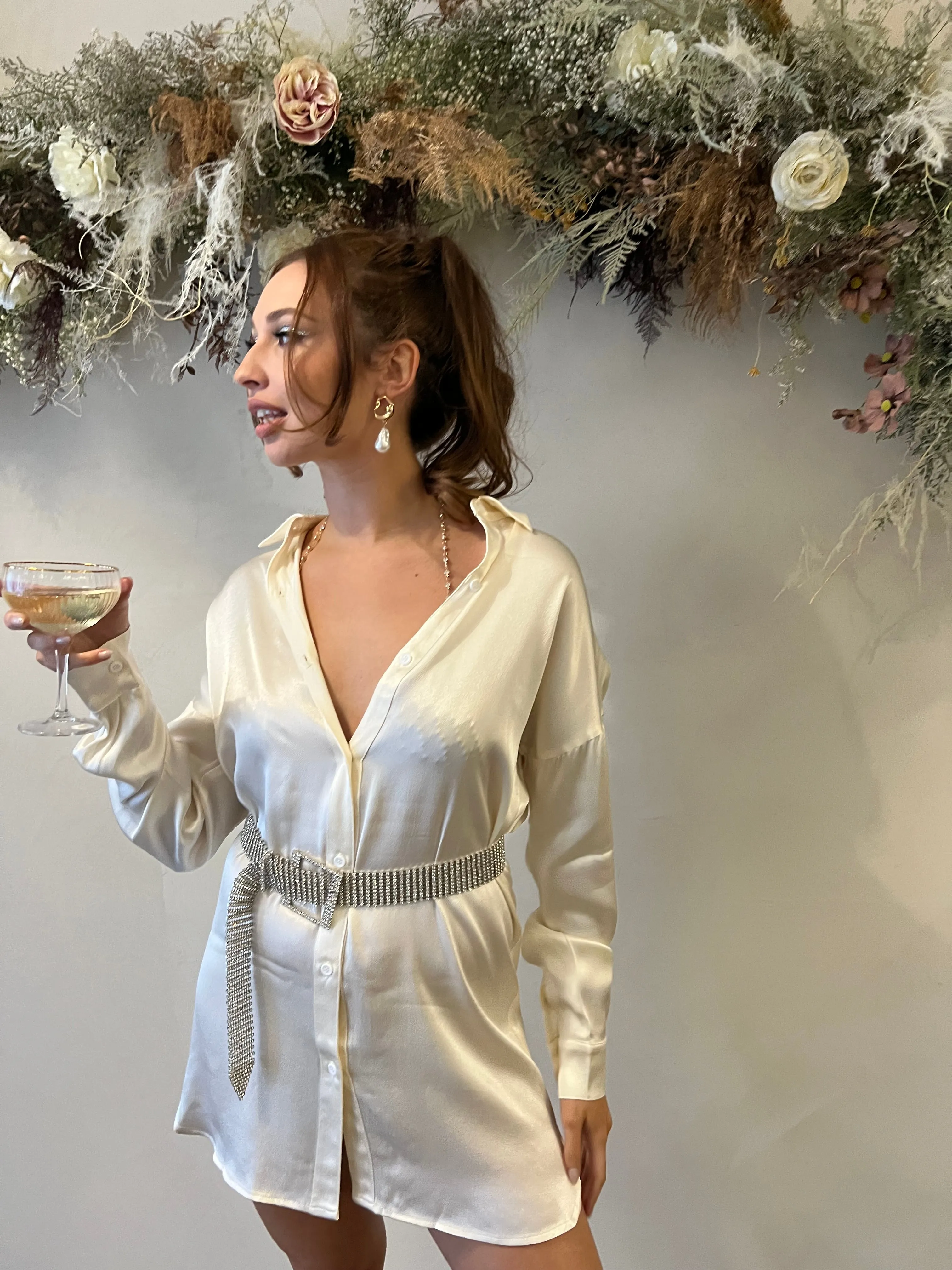 Business Babe Satin Shirt sold by Velvet House product image thumbnail 3
