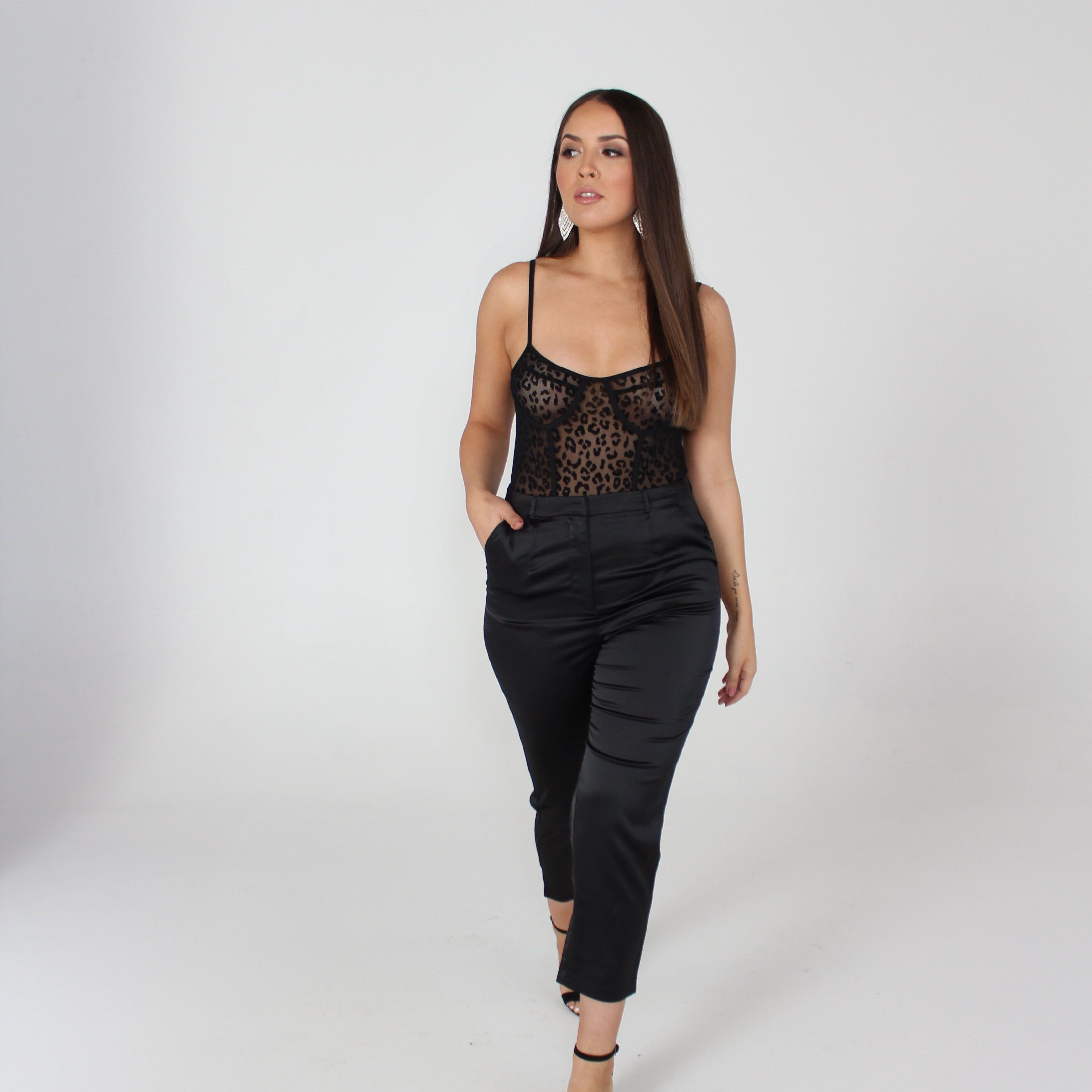 Sheer Cheeta Body Suit sold by Velvet House product image thumbnail 2