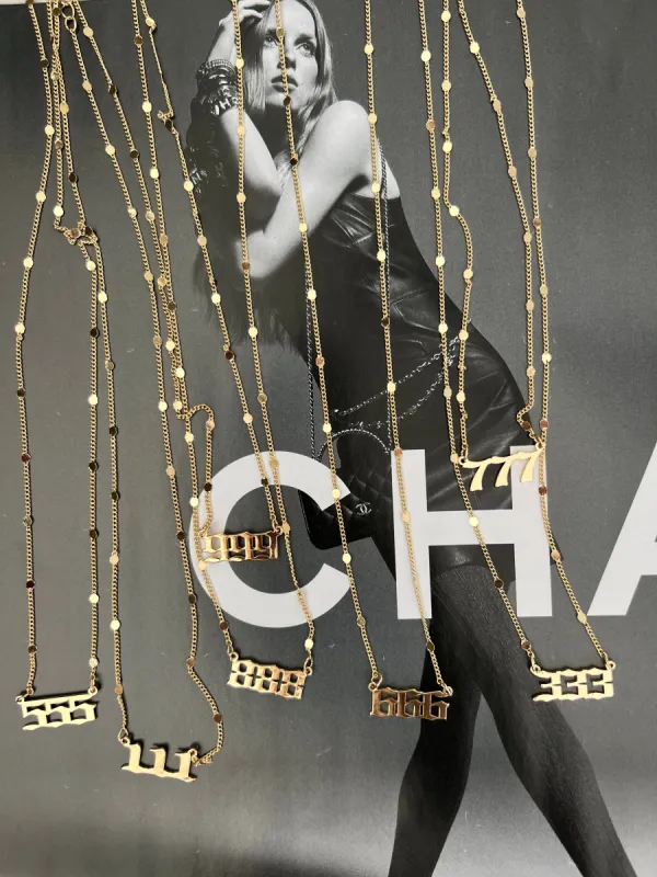 Angel Number Necklace with Circle Chain Details made by Velvet House