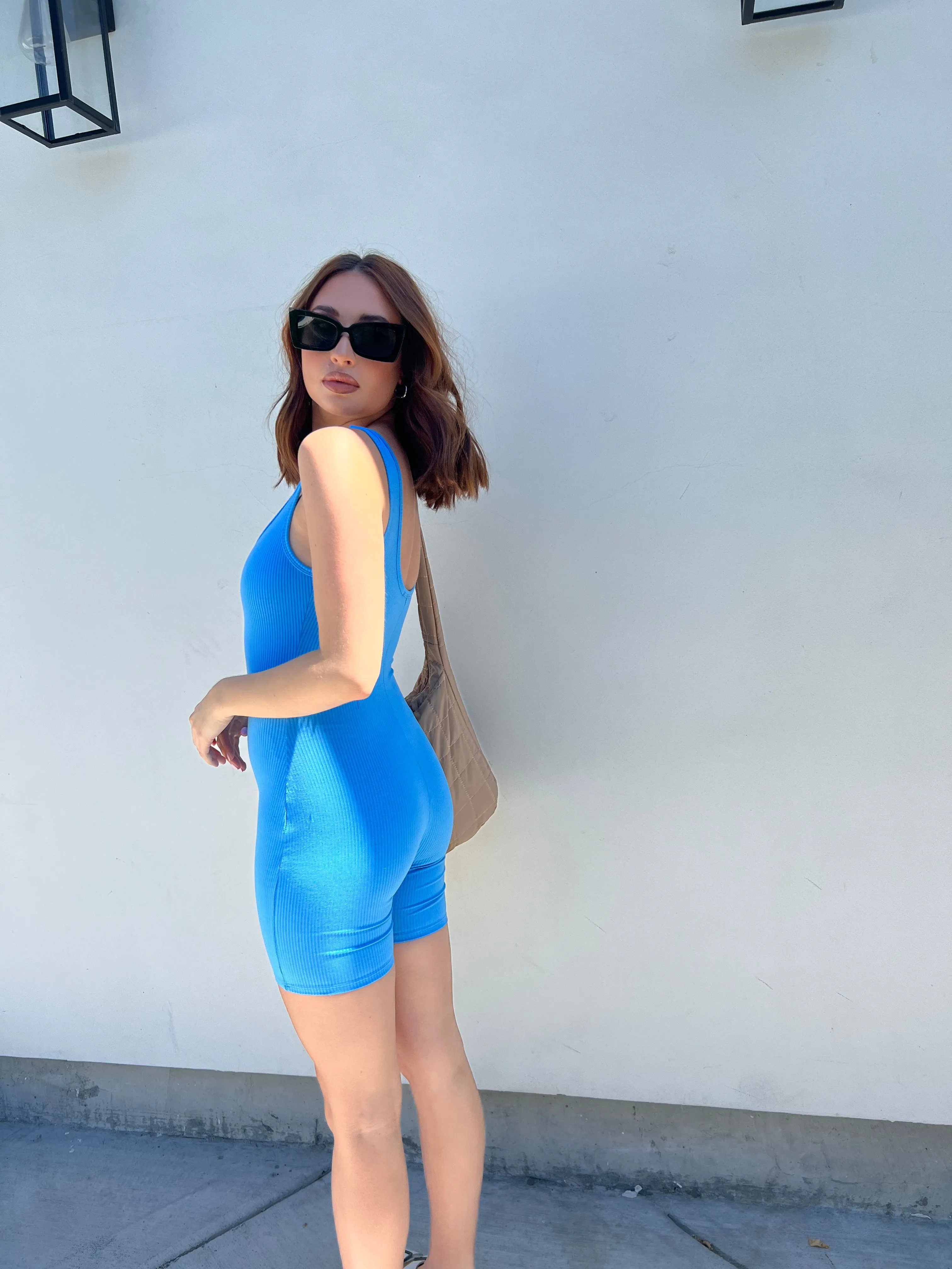 Barbie Blue Tank Scoop Neck Jumpsuit sold by Velvet House