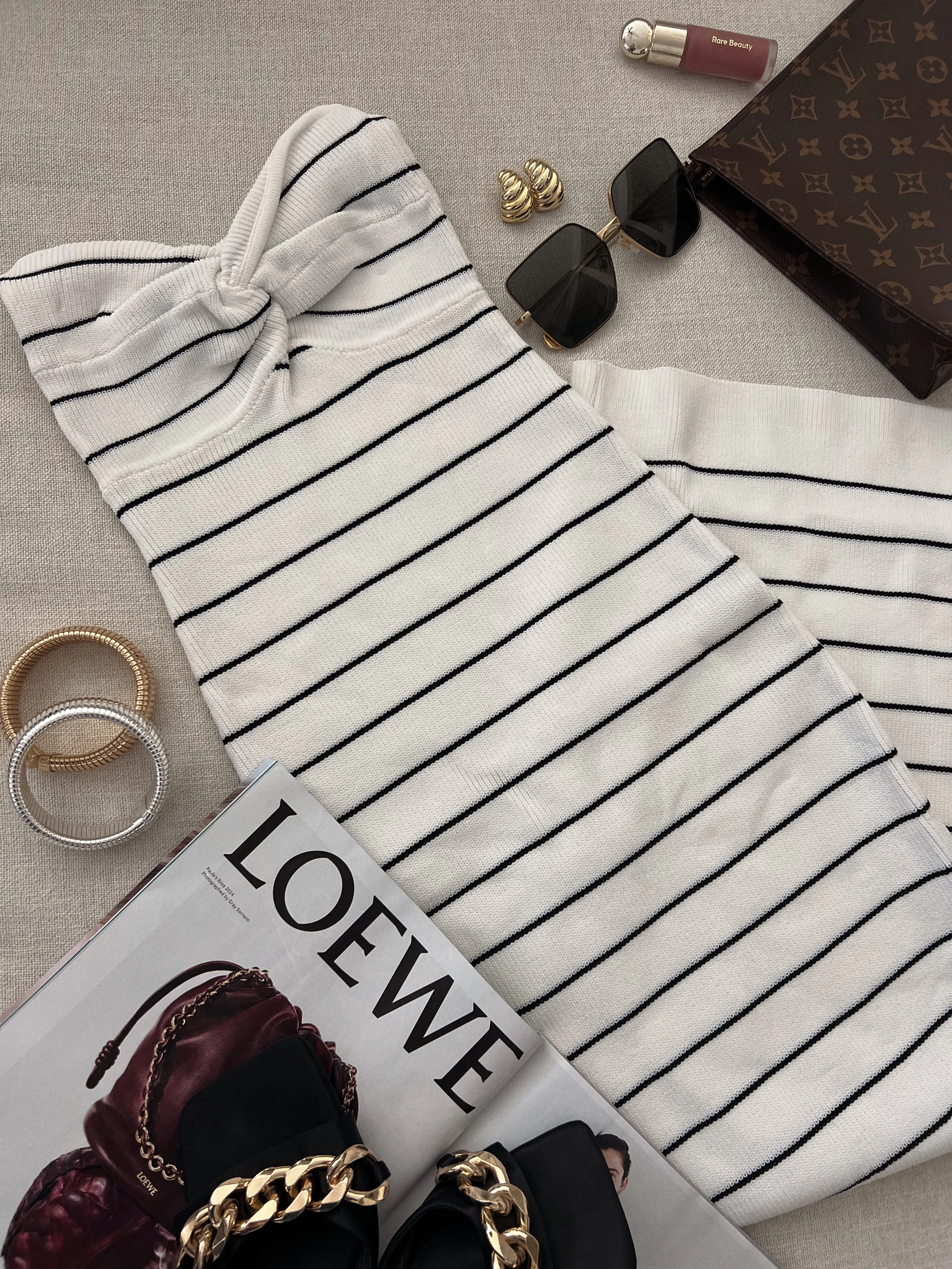 Hearts and Stripes Bodycon Dress sold by Velvet House