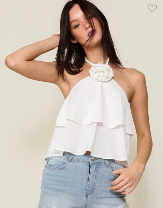 Como La Flor Halter Top sold by Velvet House