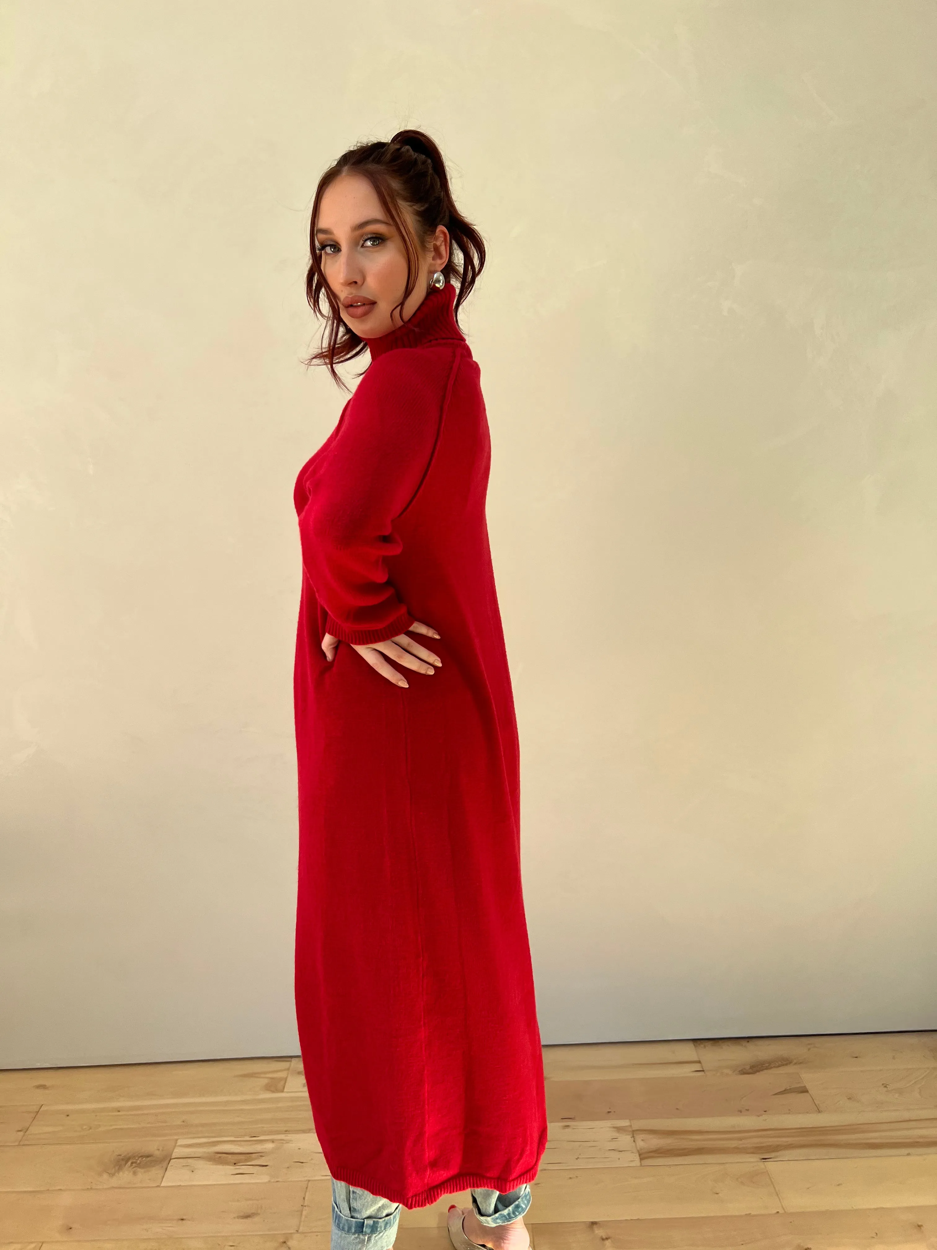 Turtleneck Tunic Sweater Dress with Slit sold by Velvet House product image thumbnail 4