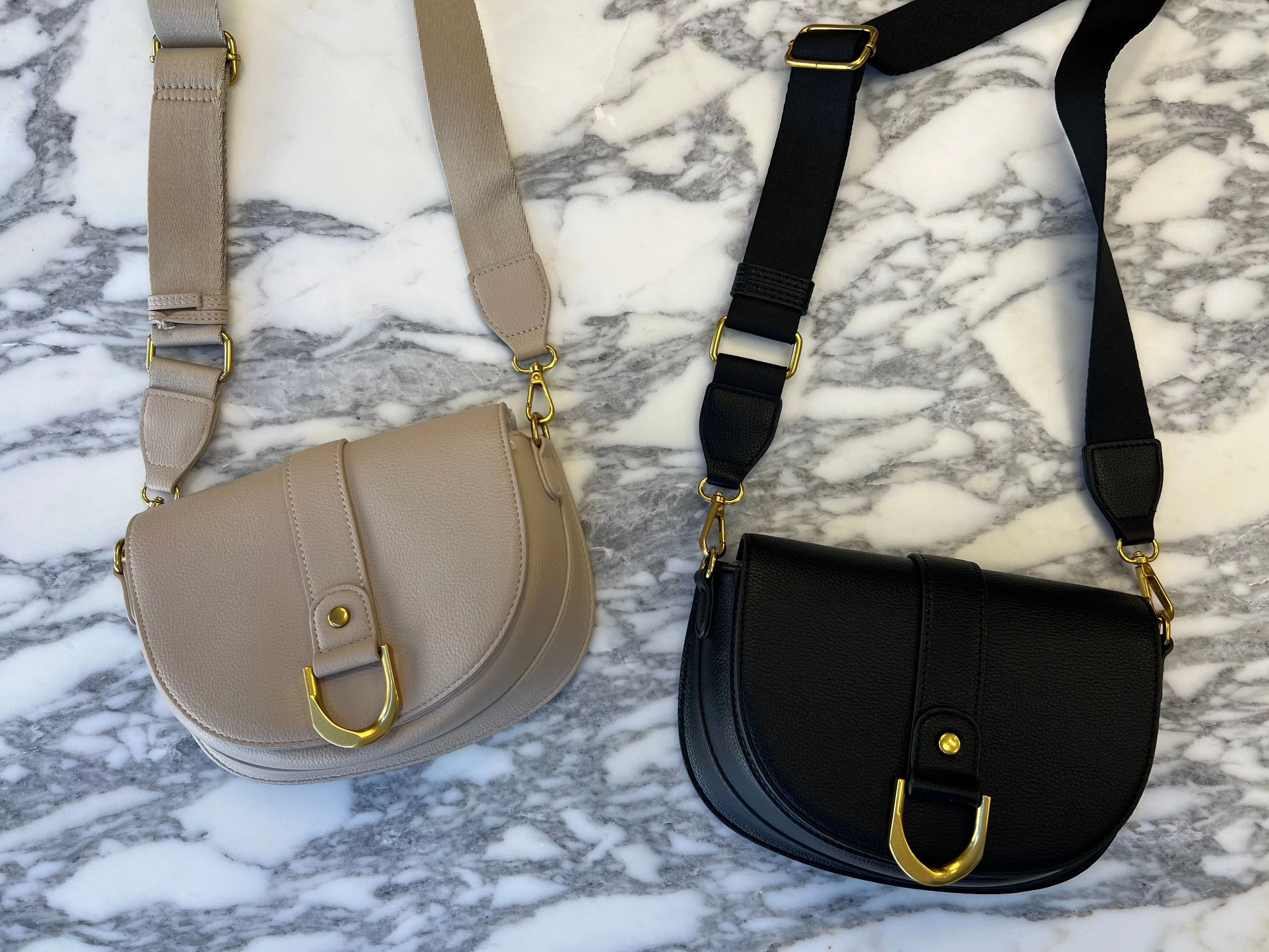 I'm Busy Faux Leather Side Saddle Bag sold by Velvet House