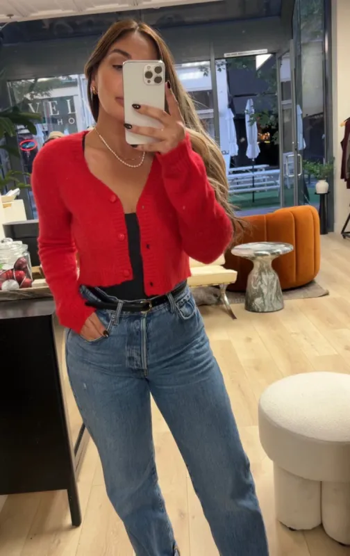Lightweight Knit Cropped Cardigan sold by Velvet House
