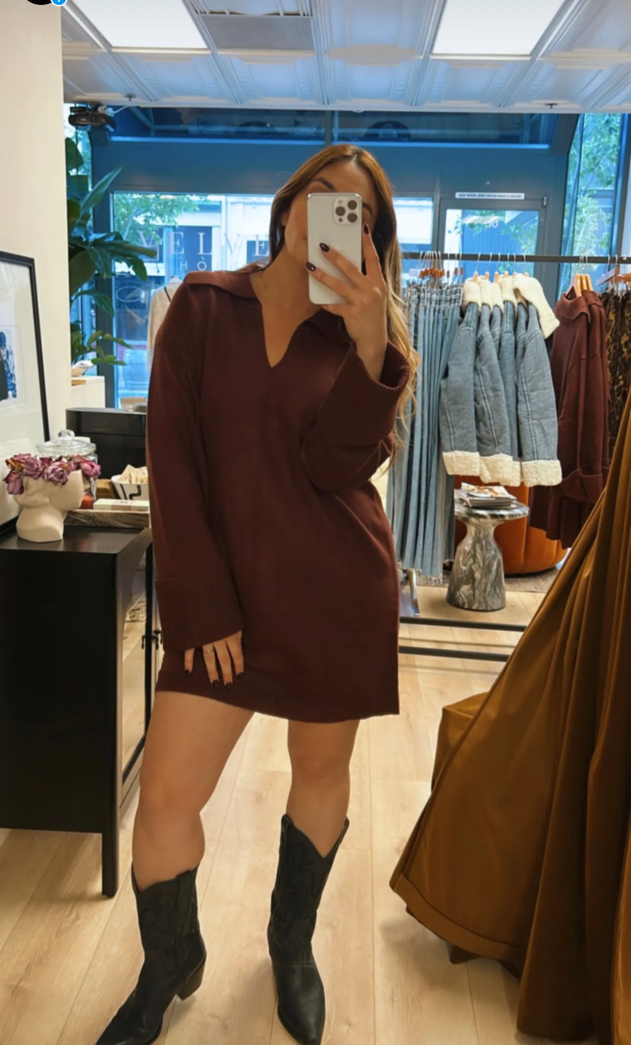 Fall Feels Long Sleeve Sweater Dress sold by Velvet House