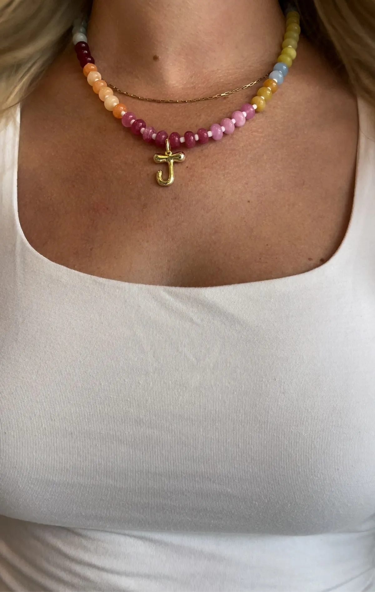 Personalized initial Beaded Necklace sold by Velvet House product image thumbnail 2