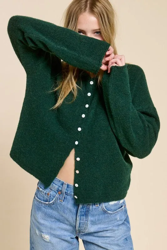 Classic Lightweight Button-down Cardigan - Forest sold by Velvet House