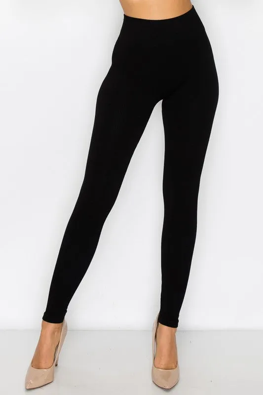 Neva Basic Ribbed Leggings - Black sold by Velvet House