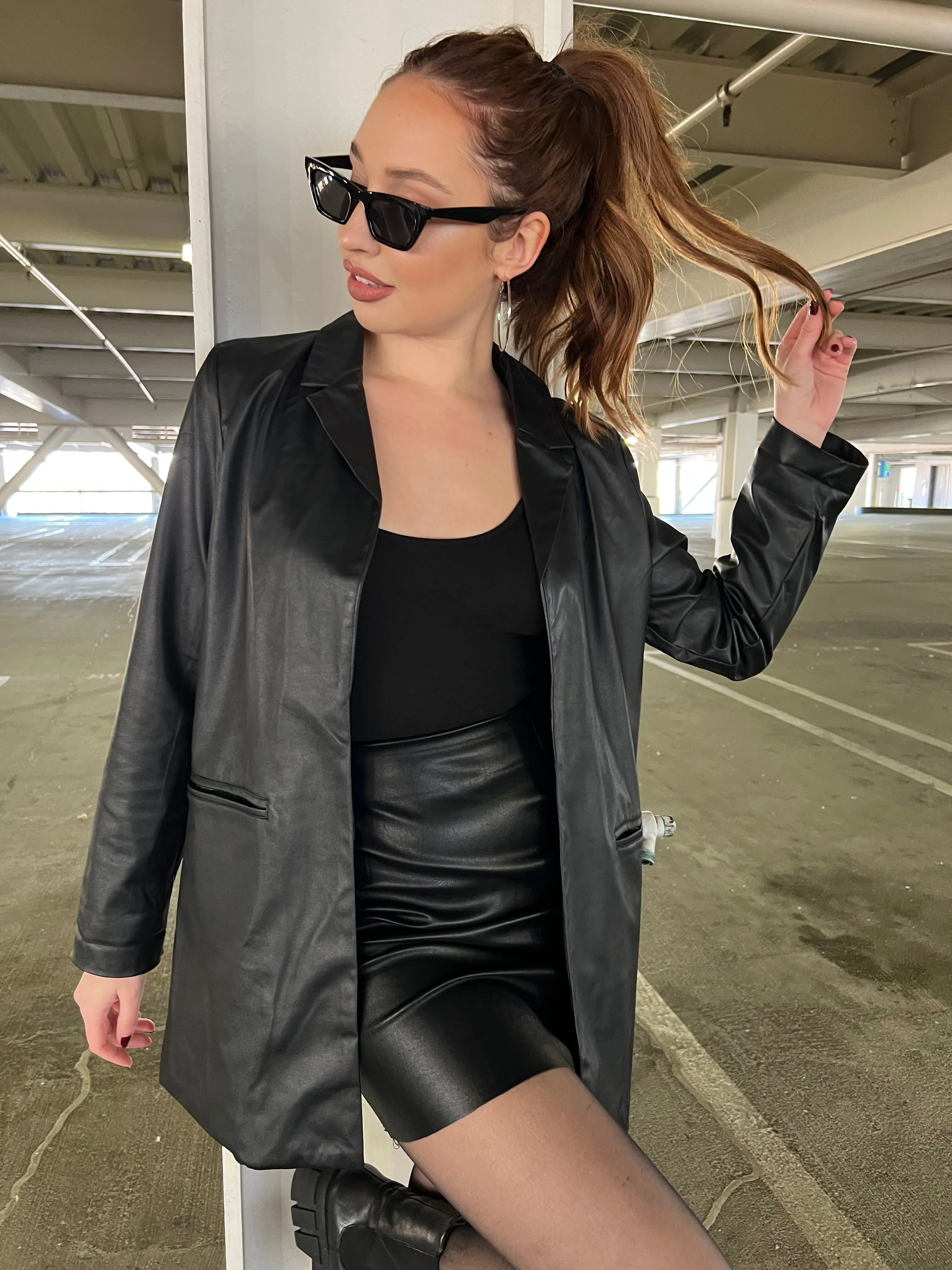 Boss Babe Faux Leather Blazer sold by Velvet House product image thumbnail 4