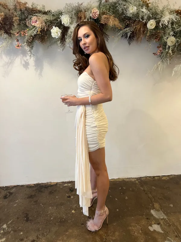 Pretty Little Number Mesh Mini Dress sold by Velvet House