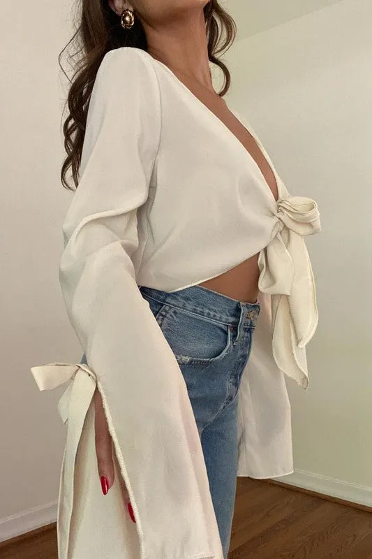 Life is good Tie up Long Sleeve sold by Velvet House product image thumbnail 2