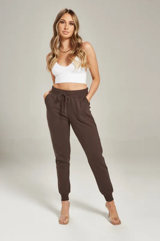 Still Chillin Joggers -Chocolate sold by Velvet House