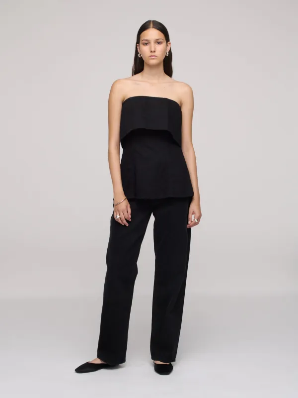 Denim Bandeau Top - One Year Black made by Dala