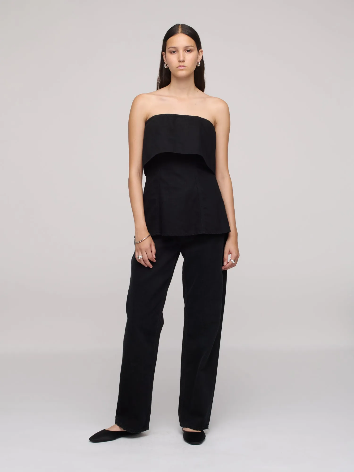 Denim Bandeau Top - One Year Black sold by Dala