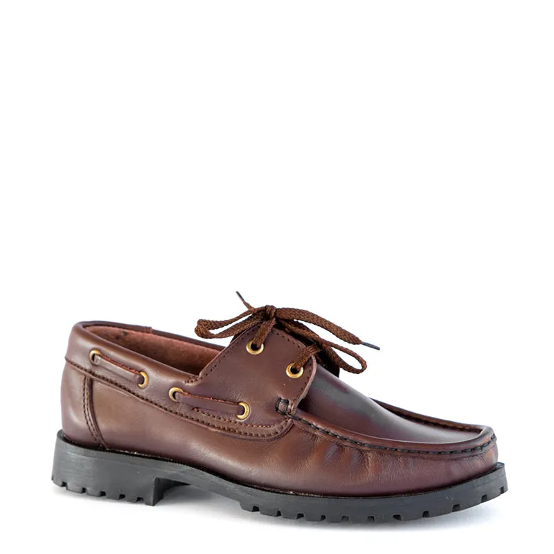Unisex Boat Shoe Chestnut made by Groundcover Leather Company