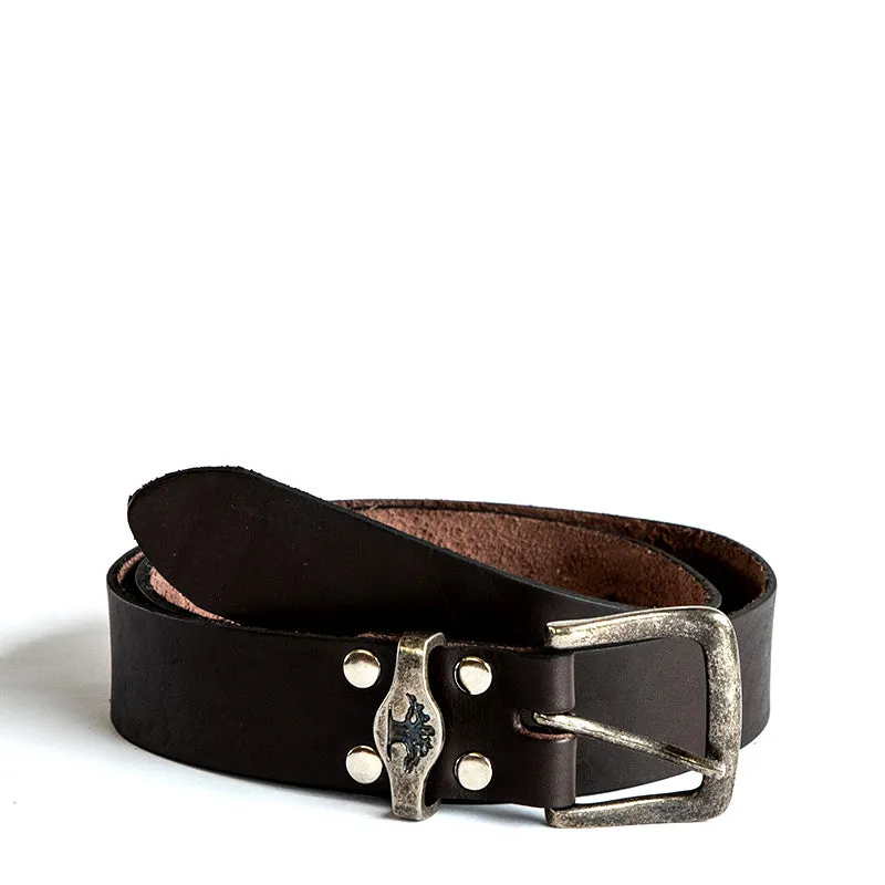 Buckle Belt with Rivet Detail sold by Groundcover Leather Company