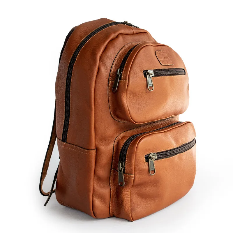 Laptop backpack made by Groundcover Leather Company
