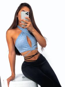 BLANK CANVAS CROP TOP BLUE sold by Outcast Clothing