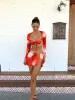 NALA MINI SKIRT RED PRINT - OUTCAST EXCLUSIVES sold by Outcast Clothing