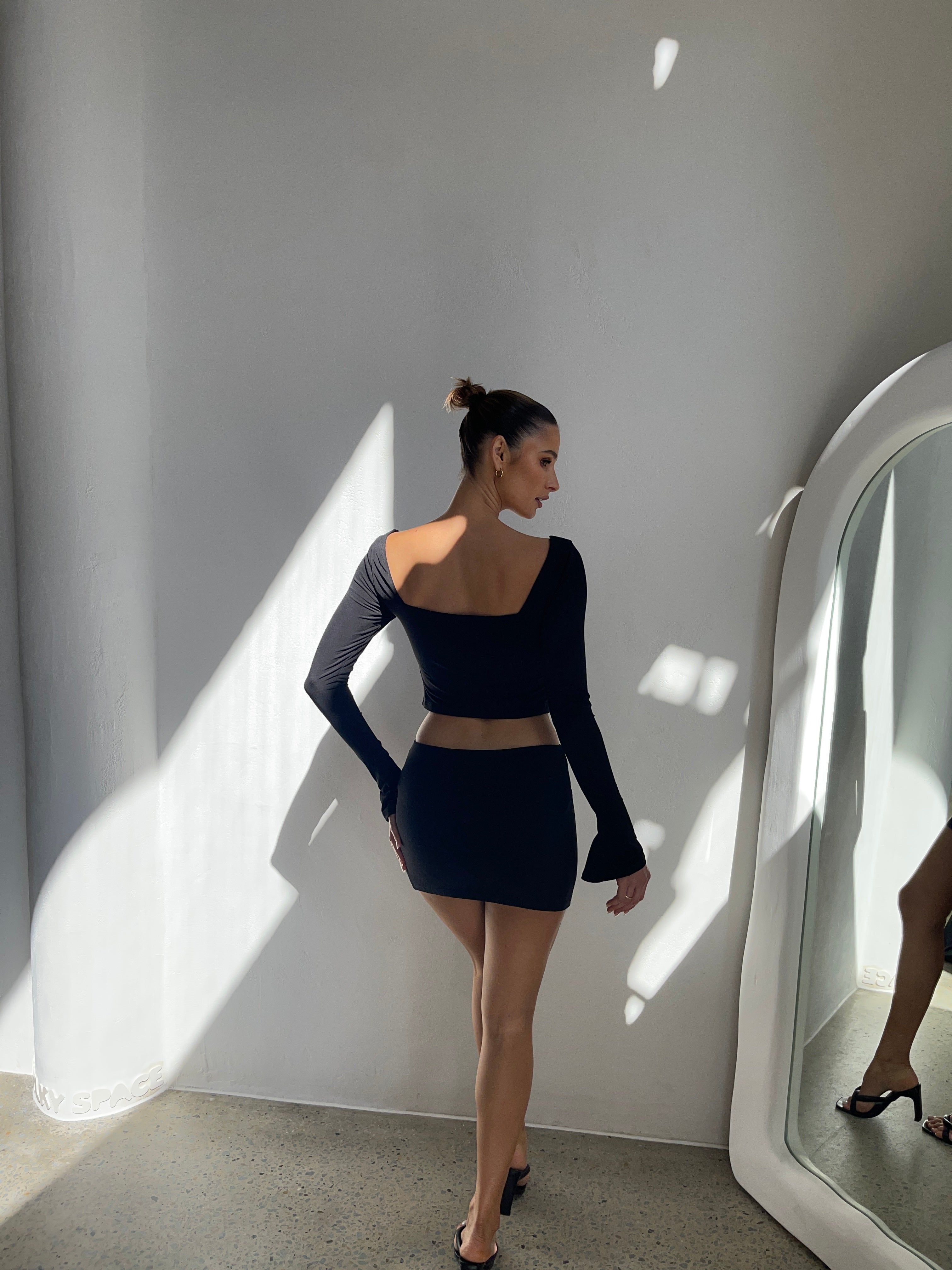 VEE MINI SKIRT BLACK - OUTCAST EXCLUSIVES sold by Outcast Clothing product image thumbnail 3