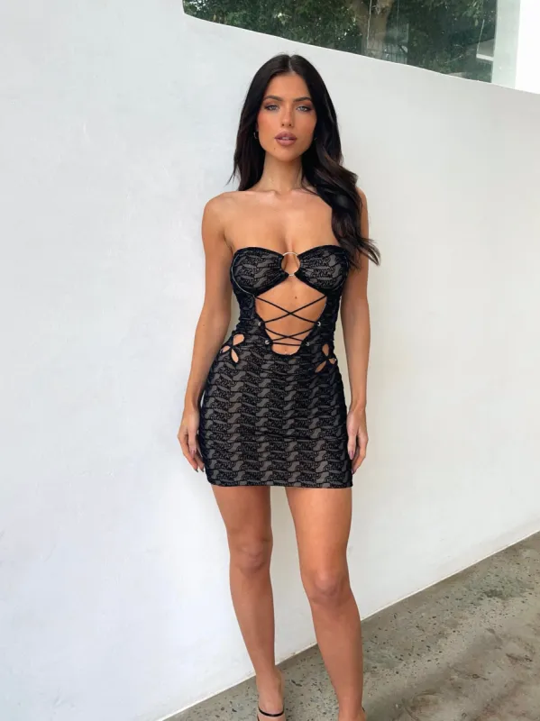 NADIA MINI DRESS BLACK sold by Outcast Clothing