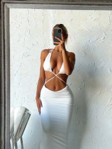 HEAT STROKE MAXI DRESS WHITE - OUTCAST EXCLUSIVES sold by Outcast Clothing