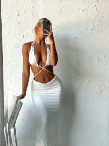HEAT STROKE MAXI DRESS WHITE - OUTCAST EXCLUSIVES sold by Outcast Clothing