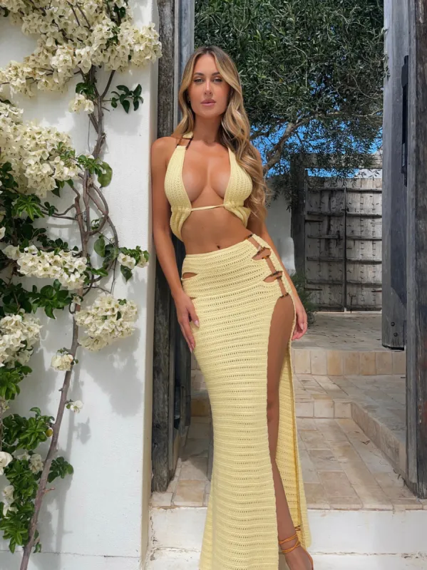 CELESTE MAXI SKIRT LEMON sold by Outcast Clothing
