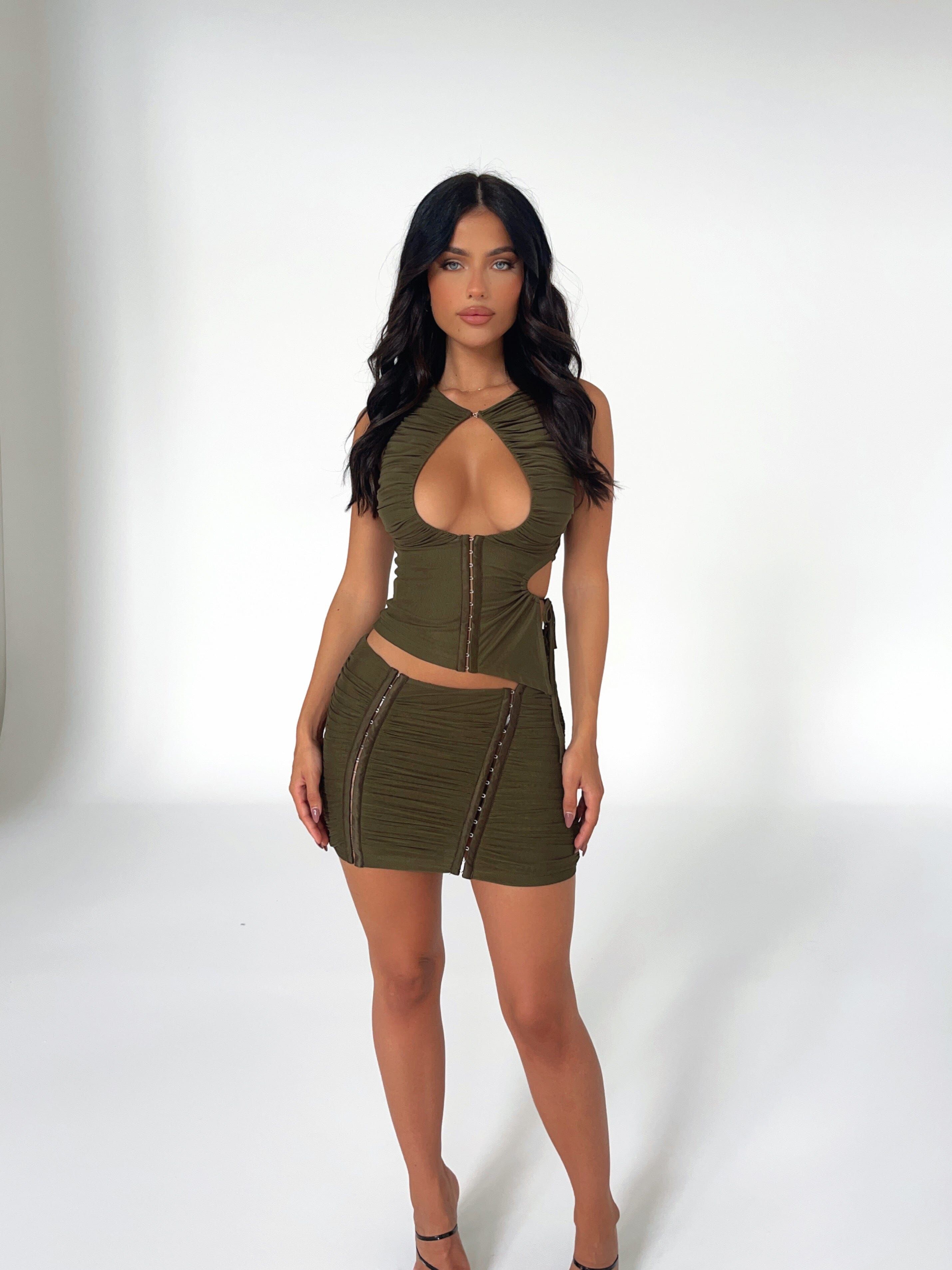 HAYDEN CROP TOP FOREST GREEN - OUTCAST EXCLUSIVES sold by Outcast Clothing product image thumbnail 2