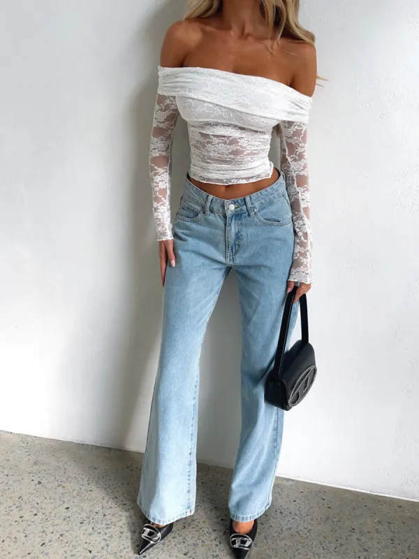 LESLIE OFF SHOULDER TOP WHITE sold by Outcast Clothing