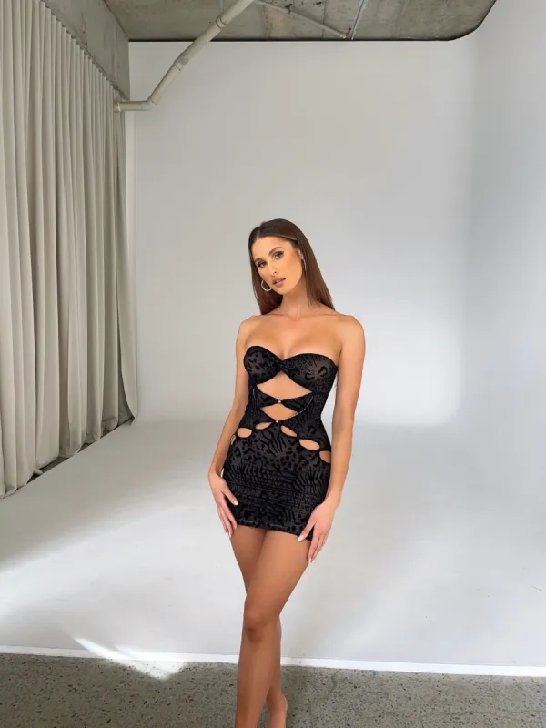 KINGSLEY MINI DRESS BLACK - OUTCAST EXCLUSIVES sold by Outcast Clothing