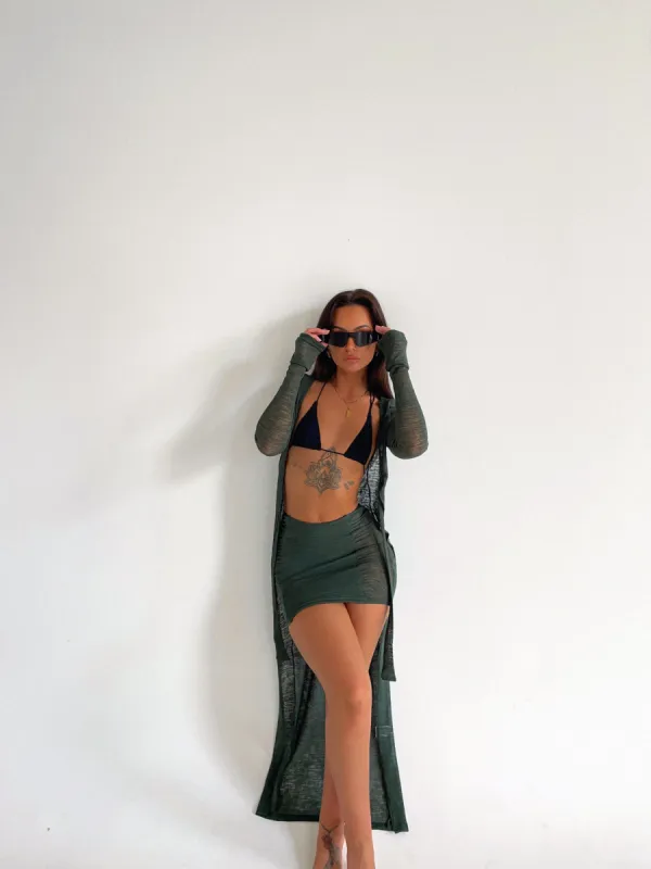 RAINE MINI SKIRT SAGE - OUTCAST EXCLUSIVES sold by Outcast Clothing