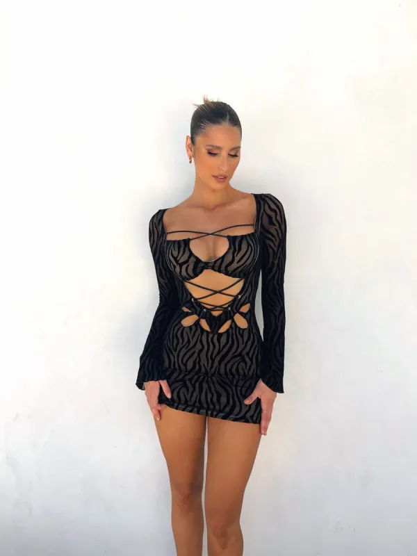 LORENA MINI DRESS BLACK - OUTCAST EXCLUSIVES made by Outcast Clothing