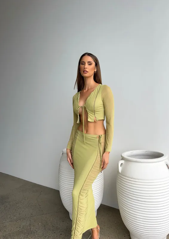 MADDY MAXI SKIRT GREEN - OUTCAST EXCLUSIVES sold by Outcast Clothing