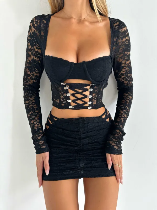 ZOYA LONG SLEEVE TOP BLACK sold by Outcast Clothing