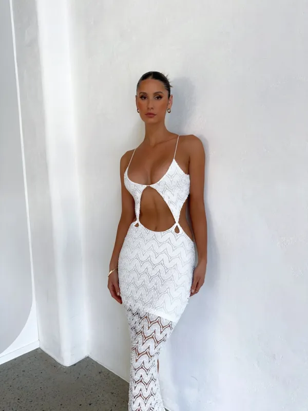 EMMA MAXI DRESS WHITE - OUTCAST EXCLUSIVES sold by Outcast Clothing