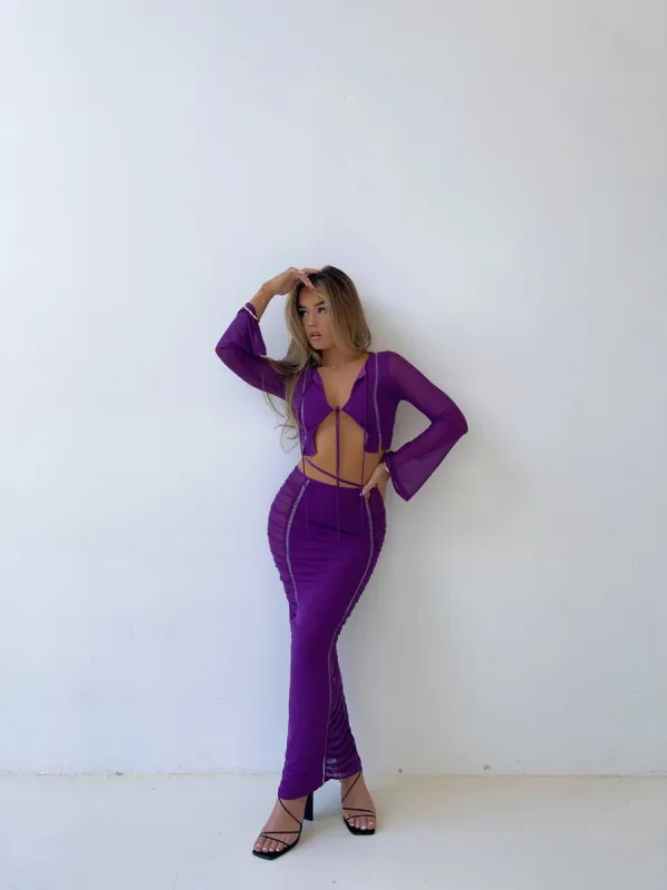 MADDY MAXI SKIRT PURPLE - OUTCAST EXCLUSIVES sold by Outcast Clothing