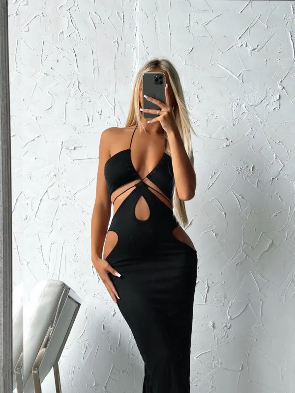 FIRE BALL MAXI DRESS BLACK - OUTCAST EXCLUSIVES sold by Outcast Clothing
