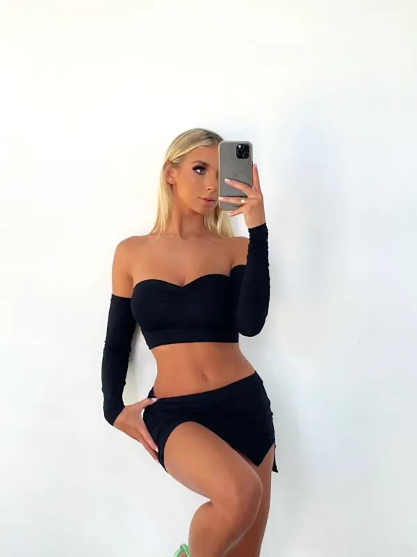 TIARI CROP TOP BLACK - OUTCAST EXCLUSIVES sold by Outcast Clothing