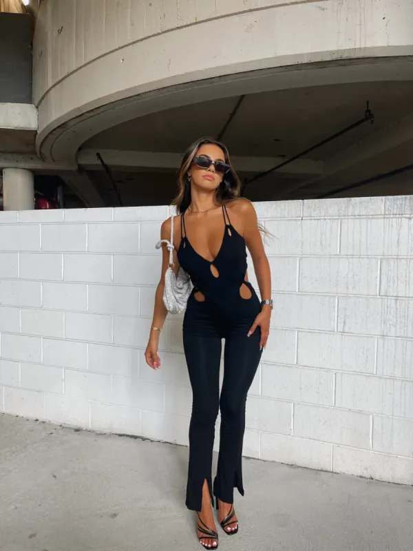 PHOEBE JUMPSUIT BLACK - OUTCAST EXCLUSIVES sold by Outcast Clothing