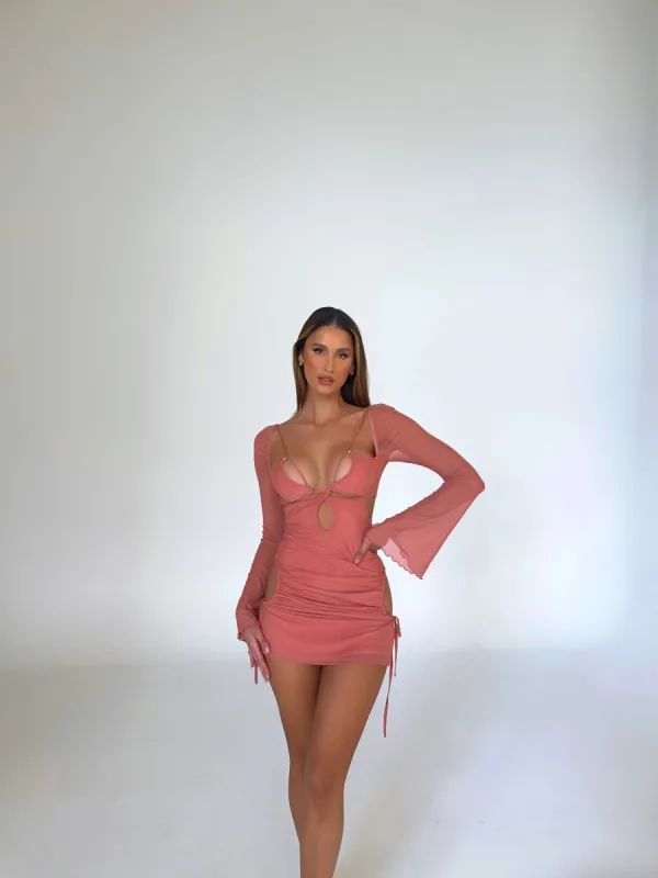 HAYLEE MINI DRESS BLUSH - OUTCAST EXCLUSIVES sold by Outcast Clothing